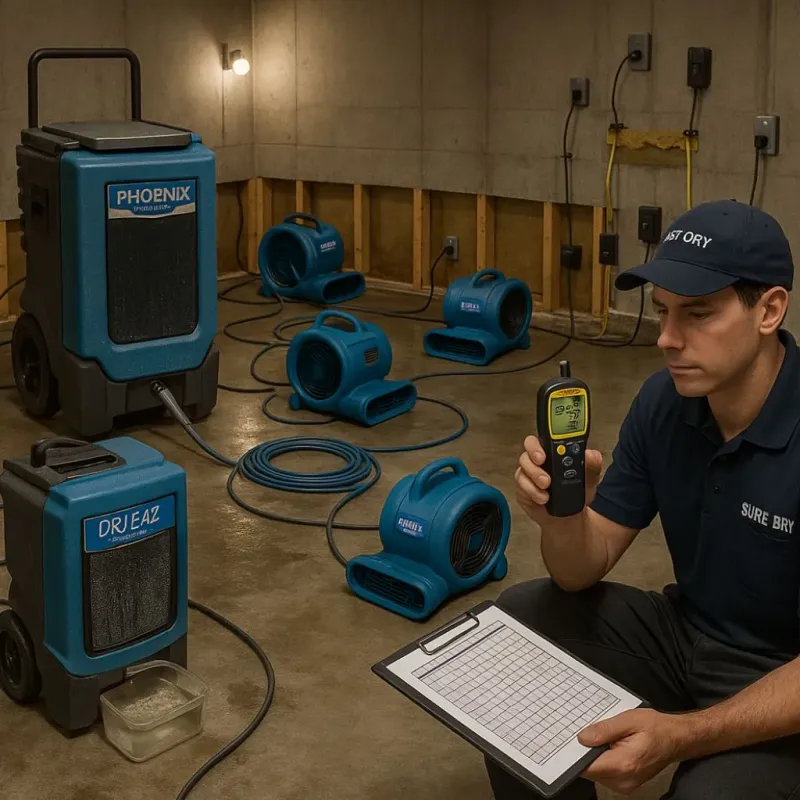 Structural Drying and Dehumidification process in Galax, VA